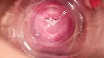 Camera captures intimate moment from within Lena's vagina.