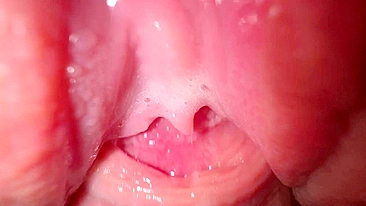 Sexy young girl with incredibly tight and creamy pussy in close-up shot.