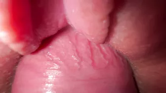 Intimate close-up of teen step sister's creamy pussy.