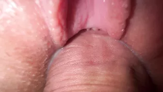 Intimate close-up of teen step sister's creamy pussy.