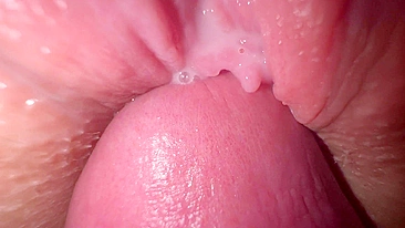 Intimate close-up of teen step sister's creamy pussy.