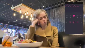 Experience intense pleasure with our Lush remote-controlled vibrator in a private changing room and restaurant.