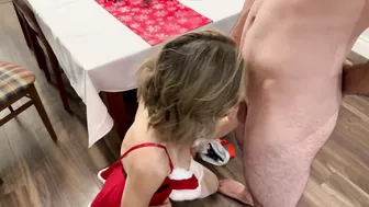 Husband and friend share cream pie with holiday hotwife. Husband and friend share cream pie with holiday hotwife.