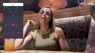 Cumming hard at a public restaurant with a Lush remote-controlled vibrator.