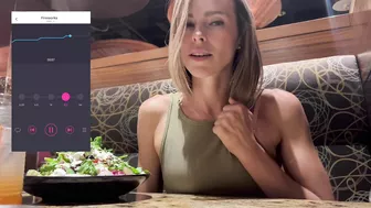 Cumming hard at a public restaurant with a Lush remote-controlled vibrator.