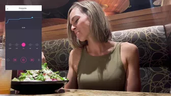 Cumming hard at a public restaurant with a Lush remote-controlled vibrator.