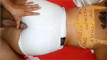 Father Fucks Daughter - Brazilian Big Ass Wearing White Jeans Pt. I