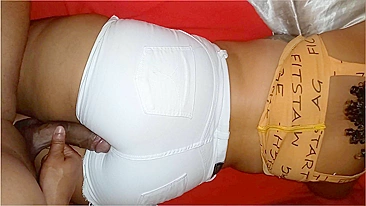 Father Fucks Daughter - Brazilian Big Ass Wearing White Jeans Pt. I