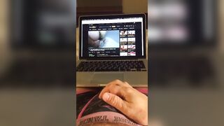 My girlfriend and I got kinky on a business trip with remote cumshots and stroking on Pornhub.