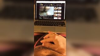 My girlfriend and I got kinky on a business trip with remote cumshots and stroking on Pornhub.