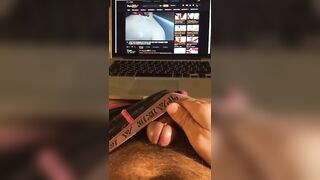 My girlfriend and I got kinky on a business trip with remote cumshots and stroking on Pornhub.