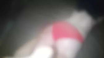 Gorgeous ginger girl teases with playful massage in oily red panties.