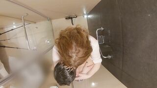 Seduction leads to passionate sex in the shower with multiple orgasms and a cum shot.