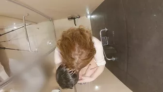 Seduction leads to passionate sex in the shower with multiple orgasms and a cum shot.