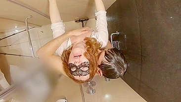 Seduction leads to passionate sex in the shower with multiple orgasms and a cum shot.