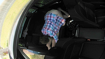 Two sexy hitchhikers have fun in a car ride with a foursome orgy and gorgeous views.