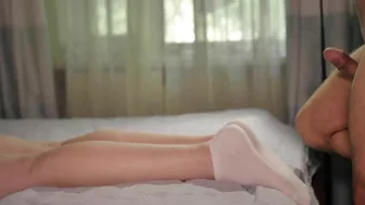 Sensually lick and worship her perfect teen feet soles and long toes until she cums in HD.