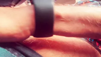 I assisted my driver in relaxing during a long road trip by providing a sensual hand job while he was driving.