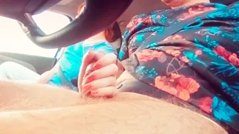 I assisted my driver in relaxing during a long road trip by providing a sensual hand job while he was driving.