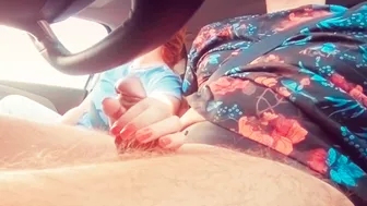 I assisted my driver in relaxing during a long road trip by providing a sensual hand job while he was driving.
