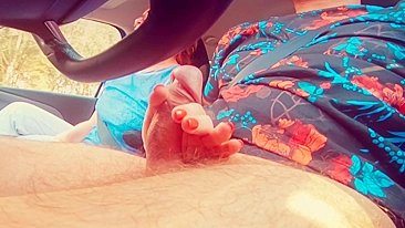 I assisted my driver in relaxing during a long road trip by providing a sensual hand job while he was driving.