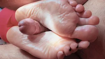 Sensual foot worship with teen soles and long toes.