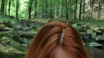 Interrupted blowjob in forest caught by strangers.