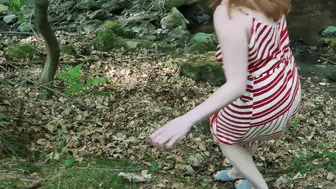 Interrupted blowjob in forest caught by strangers.