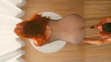 He cums too fast while fucking me doggy style in a fishnet bodysuit.