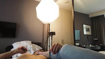 My foot slave licked and sucked my ginger soles while eating me out.