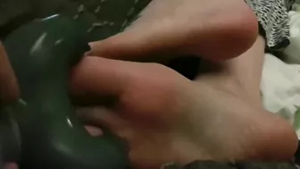 Seduce him with your sweet ginger soles while indulging in some bedroom playtime.