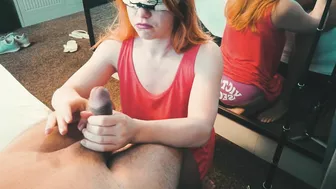 Got woken up by a teen with red hair wearing a night mask who gave me a blowjob while blindfolded.