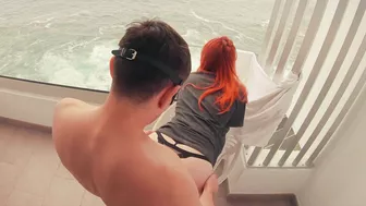 He cums in 30 seconds on a hotel balcony with a gorgeous Pawg.