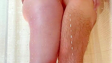 Seduce me with your thick juicy thighs and pale ginger red hair while I bounce big boobs in the shower.