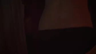 Romantic redhead with thick curves dances nude in the rain, before blowing him..