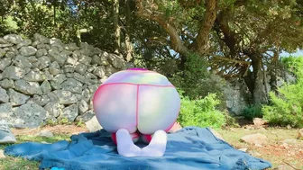 Outdoor yoga can be risky in public with cream pie riding and a redhead amateur milf.