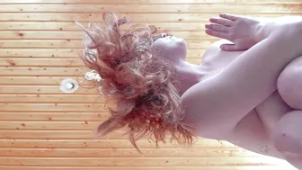 Yoga and masturbation with a curvy redhead gymnast with big tits, hairy pussy, and pale skin.