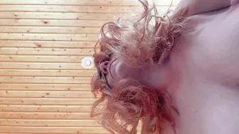 Yoga and masturbation with a curvy redhead gymnast with big tits, hairy pussy, and pale skin.