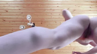 Yoga and masturbation with a curvy redhead gymnast with big tits, hairy pussy, and pale skin.