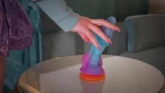 Saddle your big dragon dildo with my tight pussy and enjoy.