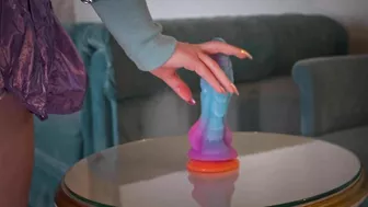 Saddle your big dragon dildo with my tight pussy and enjoy.