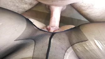 Fuck a wet pussy in pantyhose on an amateur teen job.