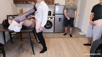 Mom fucks every guy at the table!