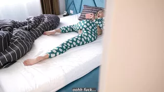 Sister caught masturbating to incest porn, had multiple orgasms from anal creampie.