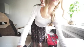 Amateur Slutty Sister Gets Help from Brother