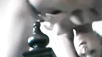 Housewife's Secret Masturbation With the Foot of the Bedpost Caught on Hidden Cam