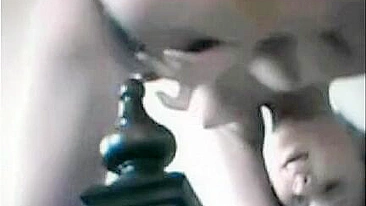 Housewife's Secret Masturbation With the Foot of the Bed Session Caught on Hidden Cam