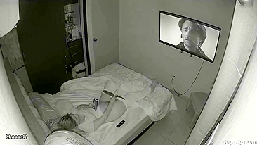 Horny MILF Mom Drops Nightgown, Vibes Pussy to Gangbang Porn On Laptop While Perv Son Spies Hidden