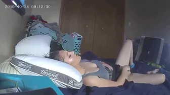 Badass Brit looks hot as she plays with her gorgeous pussy in an IP cam movie