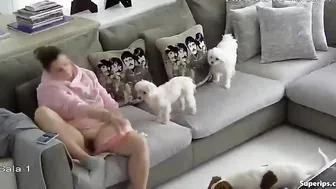 Sneaky masturbation from a British stepmom who really wants to get off